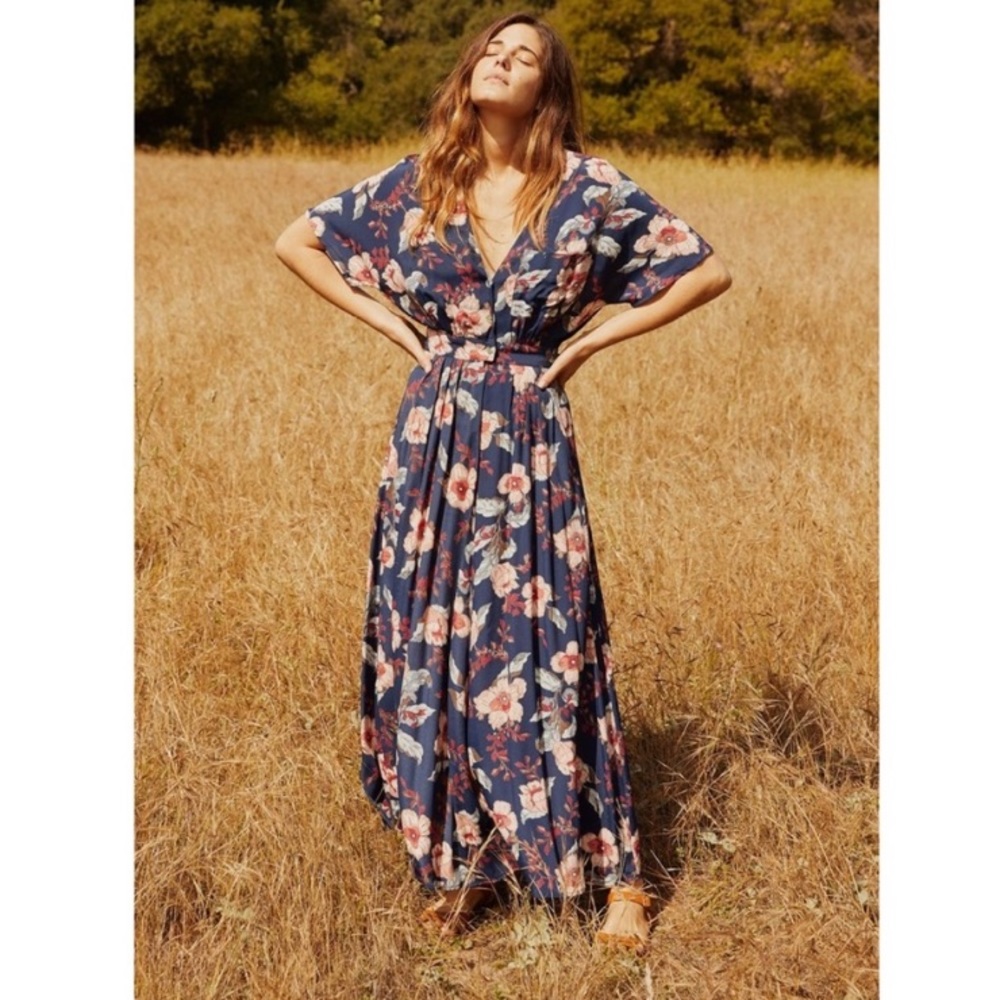 Christy Dawn The Lottie Dress in Floral Midnight Anemone